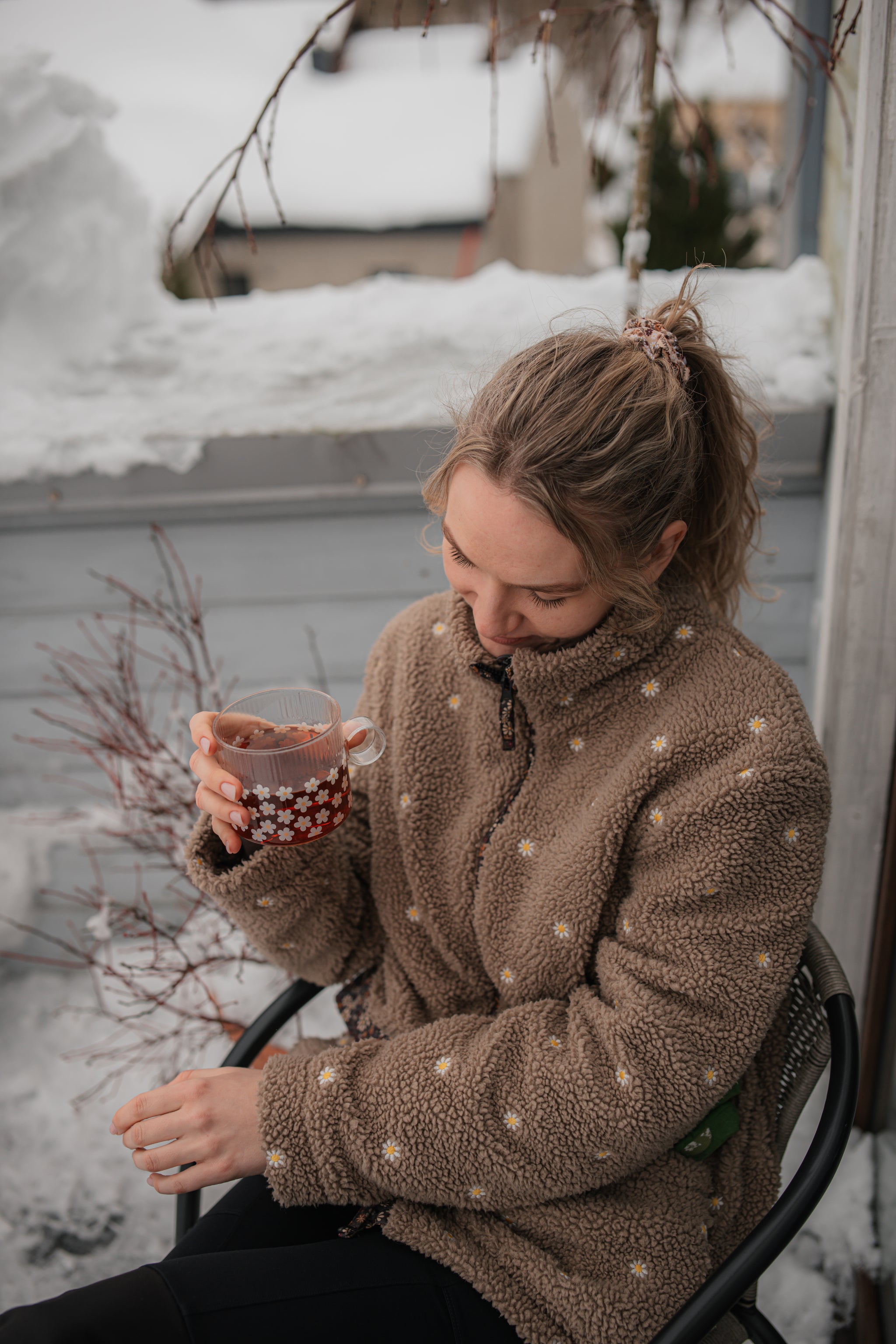 Gėlėtas teddy paltukas