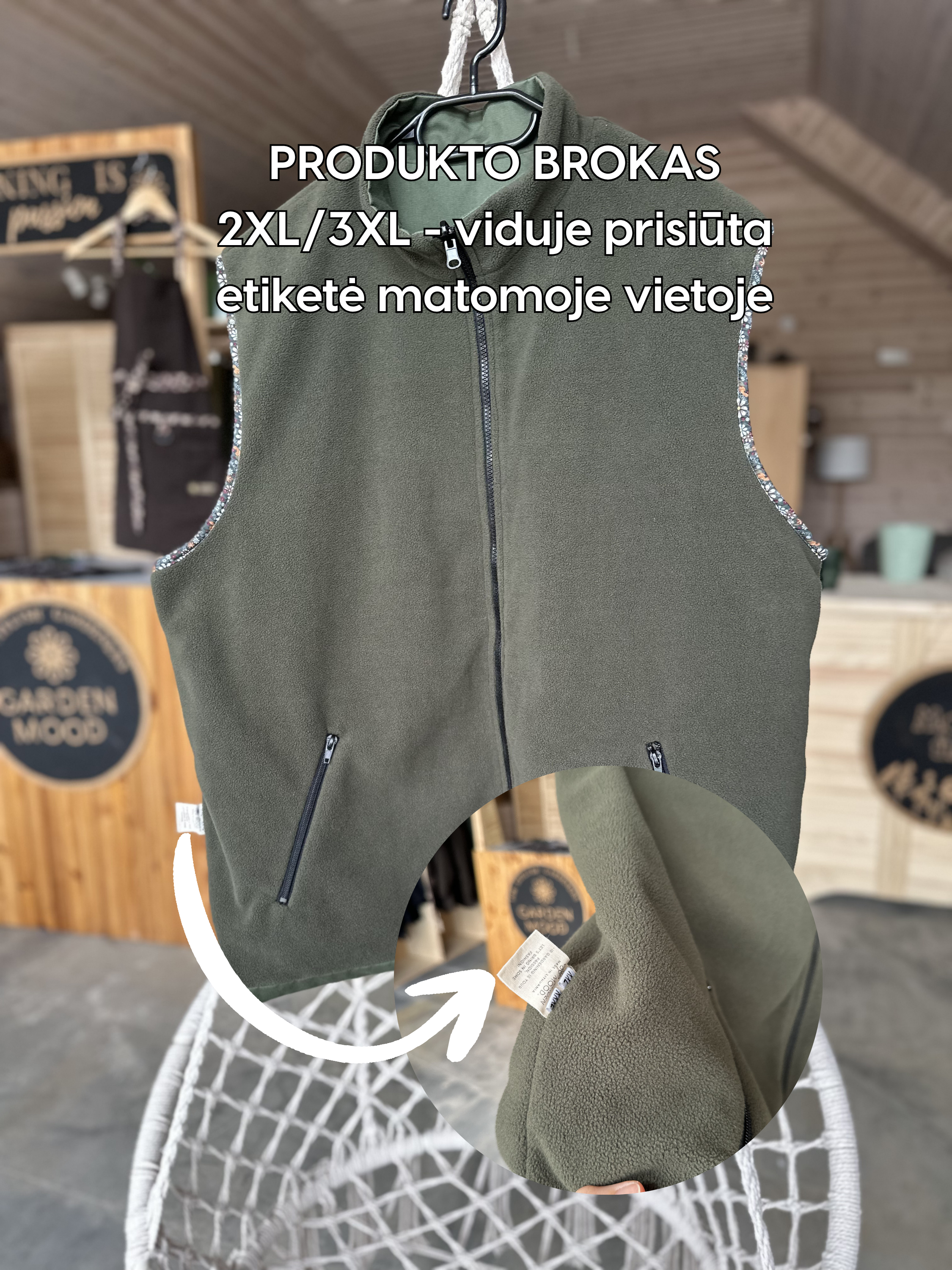 Dvipusė vyriška liemenė SU BROKU (pavyzdys) - 2XL/3XL
