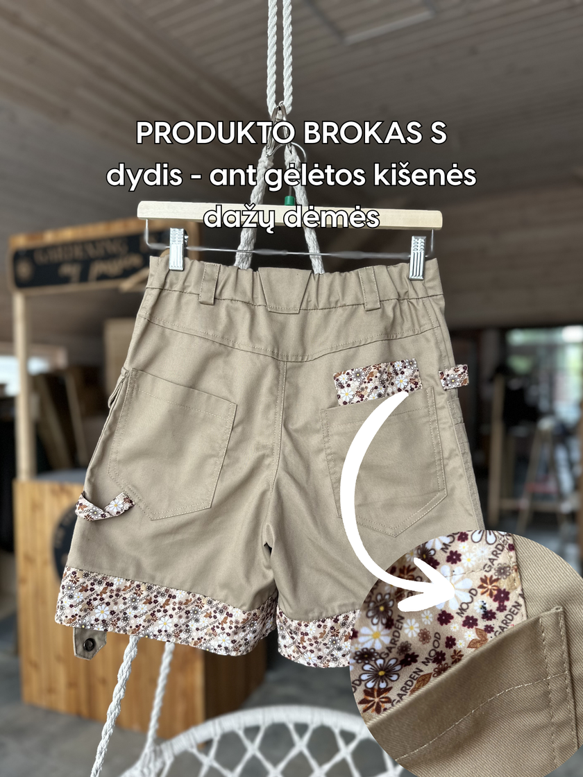 Sodo šortai (smėliniai) SU BROKU