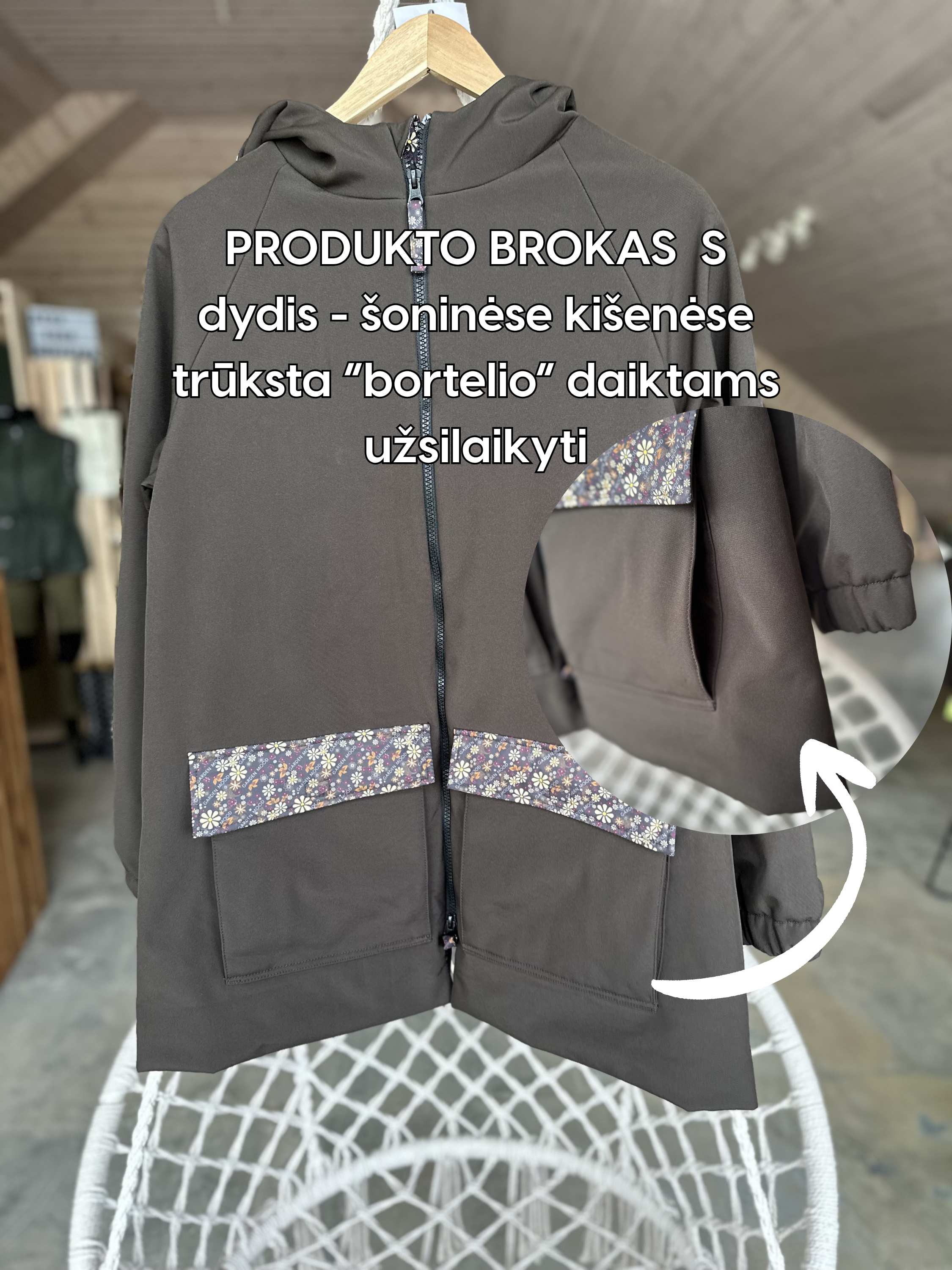 Gėlėta sodo striukė S dydis - SU BROKU
