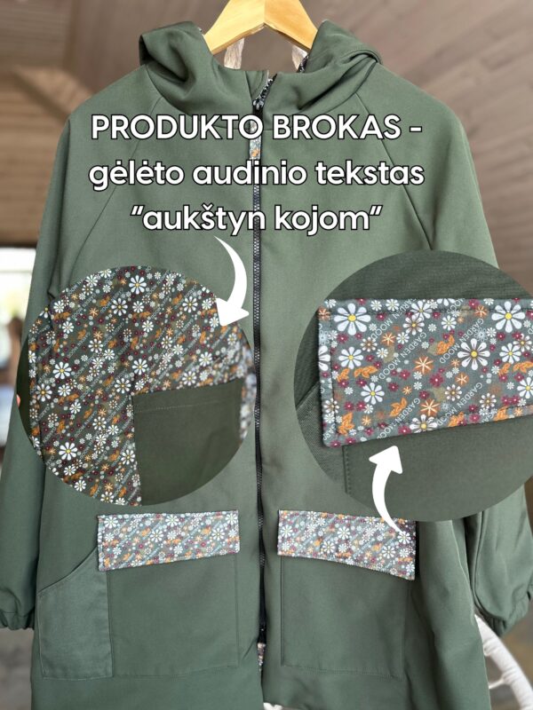 Gėlėta striukė (su gobtuvu, tinka per lietų, vėją) - Image 2