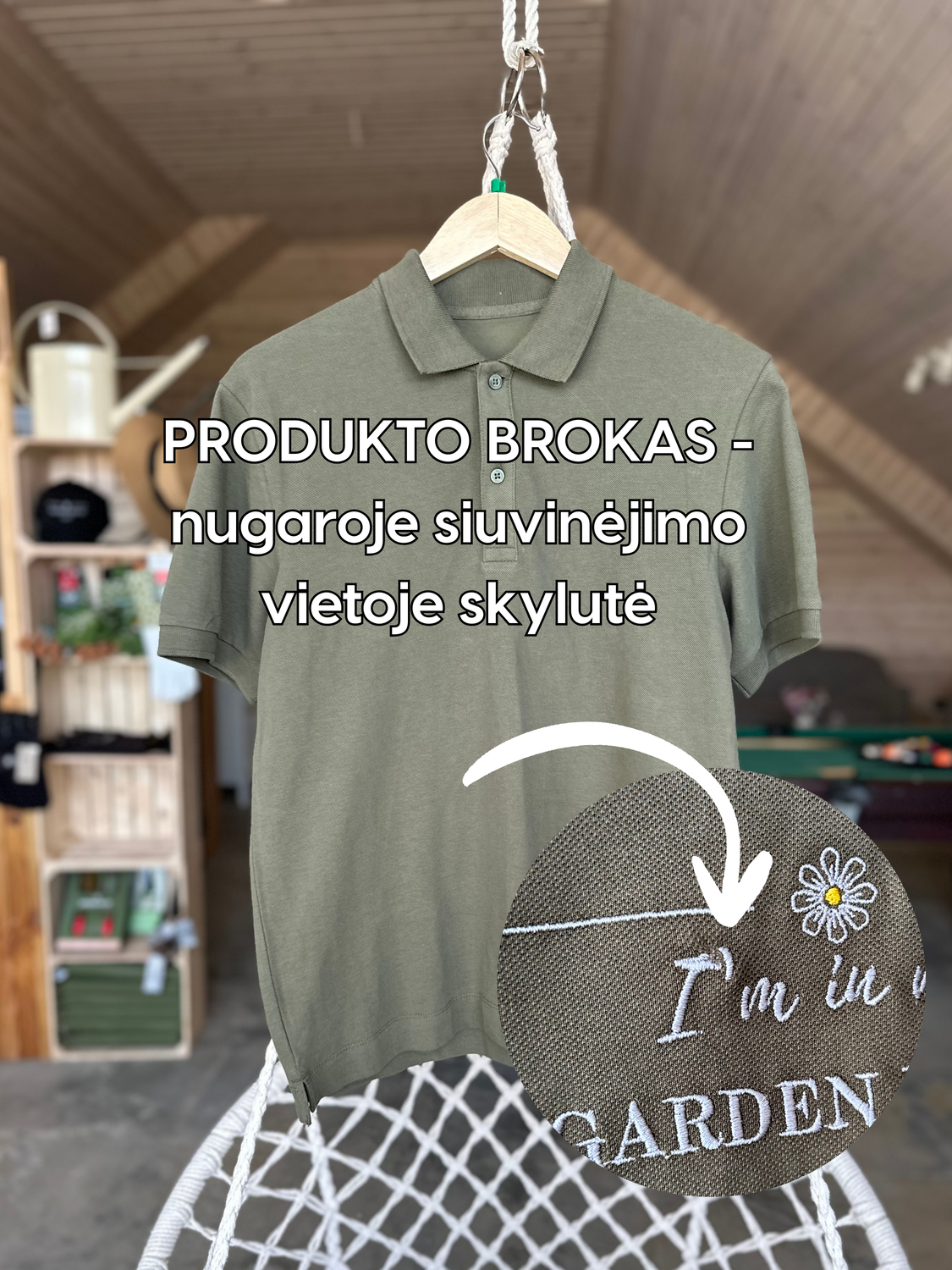 sodo marškinėliai su broku (S dydis)