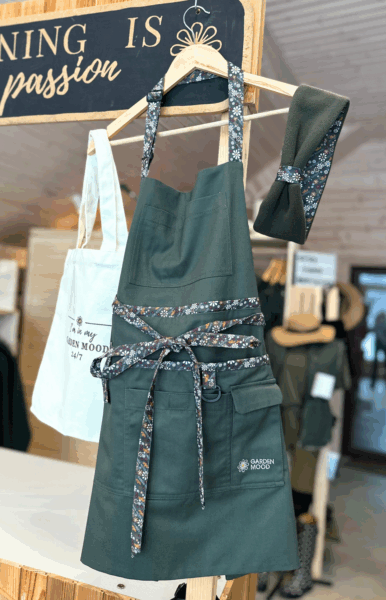 Rinkinys "Gėlininkė" (prijuostė, galvajuostė, maišiukas)